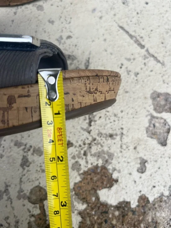 Like New Vionic Gray Dual-Strap Cork Wedge Sandals - Picture 14 of 14